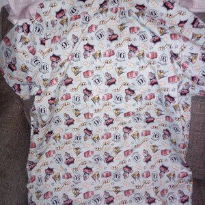 New L Harry Potter Button-Up: Platform 9 3/4 & Hogwarts Express